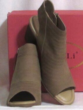 New Womens Ladies VANELI Brown Open Toe Booties Toe Shoes Heels 10 M Orig $195
